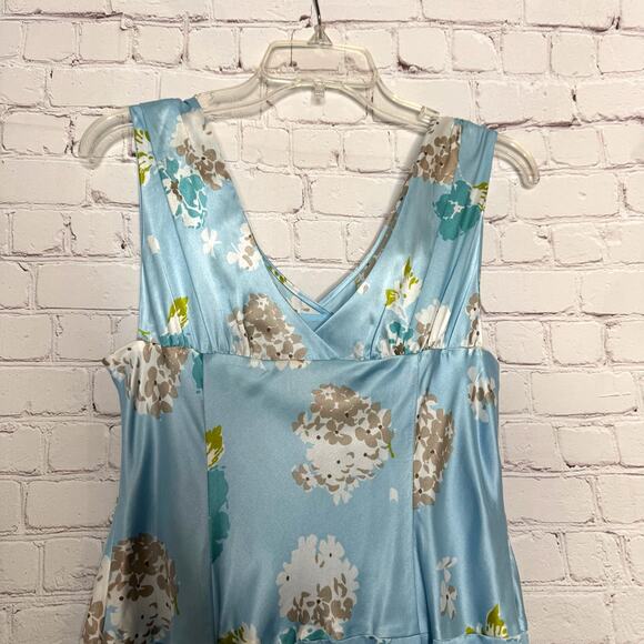 Pendleton Wms Sz 8 Blue Floral Print Silk Blend Midi Dress Fairycore Feminine - Picture 4 of 16